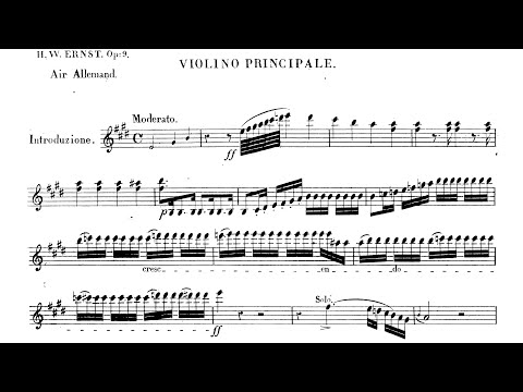 Thème allemand varié, Op.9 By Heinrich Wilhelm Ernst (with Score)