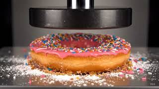 Ultimate Destruction ASMR: Hydraulic Press vs. Donut #hydraulicpress #satisfyingvideo