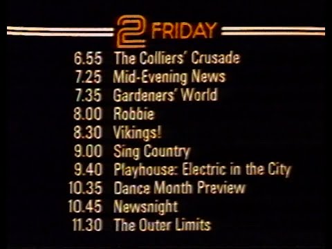 Friday 16th May 1980 BBC2 - Open University - It's a Knockout - Newsnight - The Colliers' Crusade