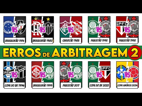 Todos os ERROS [PARTE 2] DE ARBITRAGEM PREJUDICIAIS do FUTEBOL BRASILEIRO Explicados em 19 Minutos