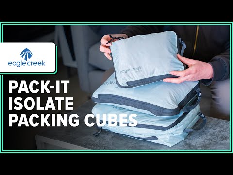 Eagle Creek Pack-It Isolate Extended Stay Set - Includes Shoe Sack, M Clean/Dirty Cube, 2x M Isolate Cube & 2x L - Travel Essentials - Storm Grey video review thumbnail