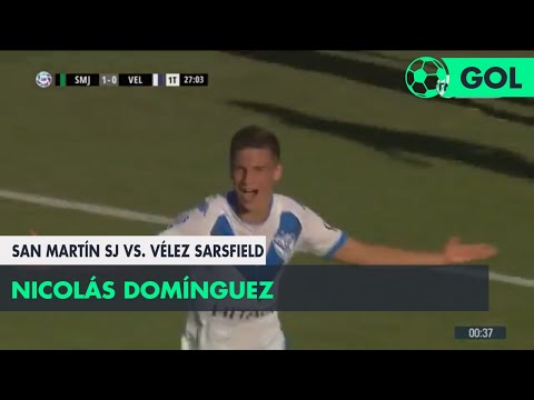 Nicolás Domínguez (1-1) San Martín SJ vs Vélez Sarsfield | Fecha 8 - Superliga Argentina 2018/2019