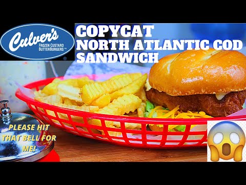 COPYCAT CULVER'S COD SANDWICH| HOW TO MAKE CULVER'S NORTH ATLANTIC COD FISH SANDWICH YOUTUBE RECIPE
