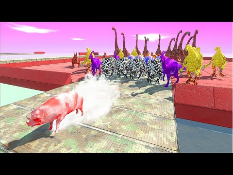 Colors Race To Get a Gold Pig #7 - Animal Revolt Battle Simulator