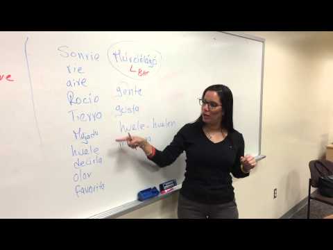 Ana from Venezuela helps us with Spanish pronunciation at the Kaiser Permanente class.