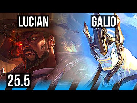 LUCIAN vs GALIO (MID) | 43k DMG, 15/4/8 | KR Diamond | 25.5