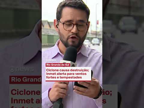 Ciclone causa destruição; Inmet alerta para ventos fortes e tempestades