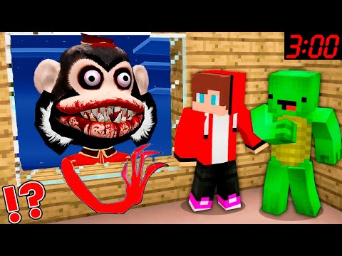 Scary MONKEY.EXE: JJ and Mikey Hide in Minecraft