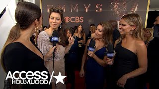 Jessica Biel On Her Gorgeous 'Old Hollywood' Emmy Look Title | Emmys 2017 | Access Hollywood