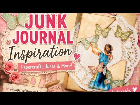 🦋 Butterfly Dreams , creating a beautiful vintage junk journal page 🌸🦋✂️📚