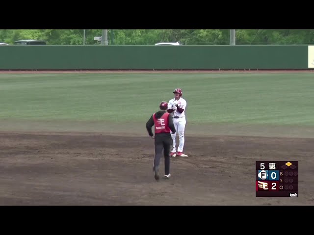 【ファーム】好守で躍動!! イーグルス・青野拓海 高めの球に上手く合わせてセンター前のタイムリー2ベースで追加点!! 2025年5月11日 東北楽天ゴールデンイーグルス 対 北海道日本ハムファイターズ