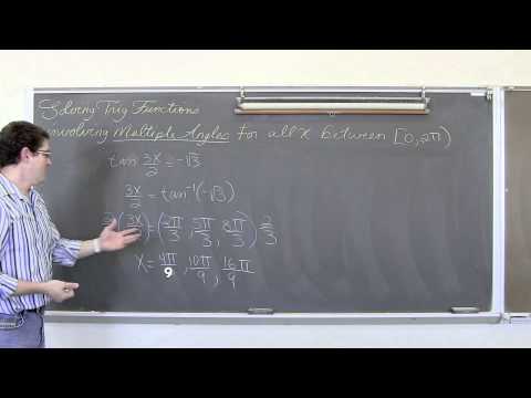 Trigonometric Equations Multiple Angles 0 to 2pi Restriction