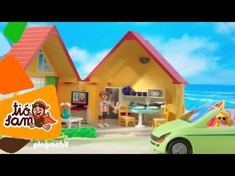 PLAYMOBIL – Casa de Campo Maletín, Avión de Vacaciones y Surfista con Descapotable