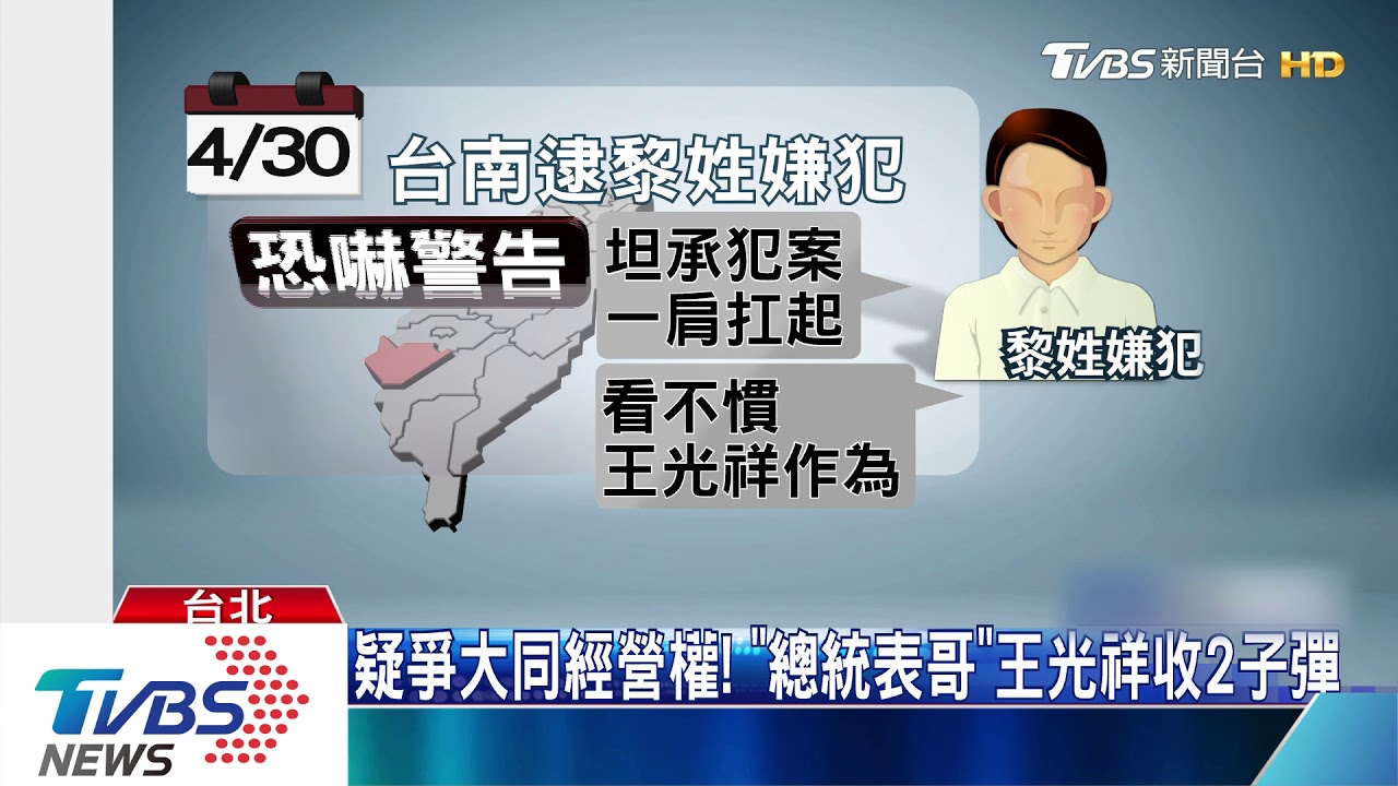 疑爭大同經營權！　「總統表哥」王光祥收2顆子彈