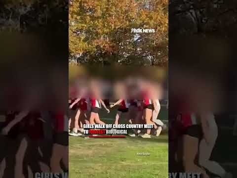 Girls walk off cross country meet to protest biological male athlete #shorts