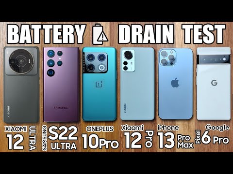 Xiaomi 12S Ultra vs OnePlus 10 Pro / iPhone 13 Pro Max / S22 Ultra / Pixel 6 - BATTERY DRAIN TEST!