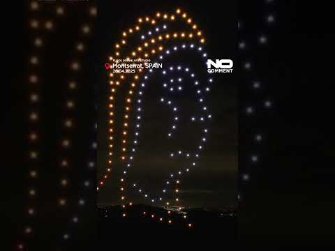 Video Thumbnail: Drones light up Montserrat Abbey in tribute to Pope Francis