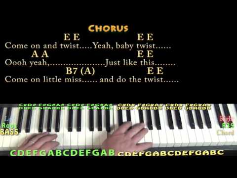 The Twist (Chubby Checker) Piano Jamtrack in E with Chords/Lyrics