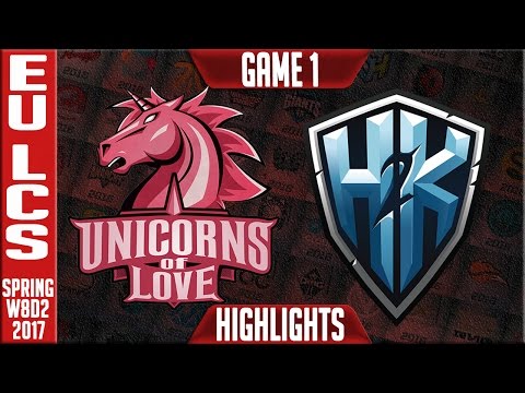 H2k vs Unicorns of Love Game 1 Highlights - EU LCS W8D2 Spring 2017 - H2k vs UOL G1