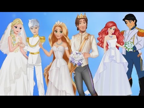 Disney Princesses Elsa Ariel and Rapunzel Wedding Day - Dress Up Games