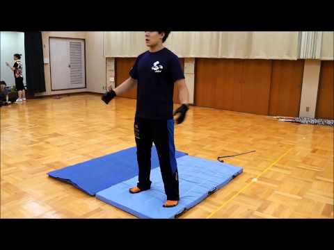 アクション殺陣教室　たてびと　アクロやられ技　バク宙崩し