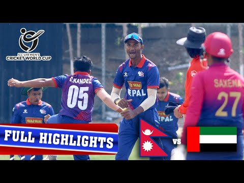 Full Highlights : Nepal vs UAE - ICC U19 World Cup 2024 Qualifiers