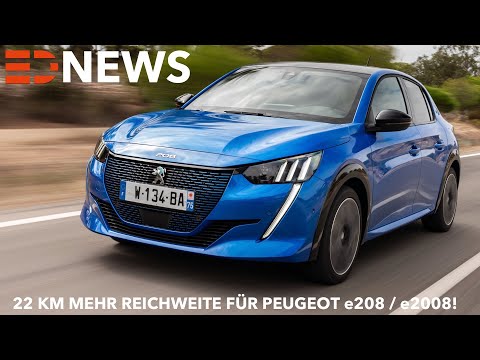 2022 Peugeot e-208 /  2022 Peugeot e-2008 mit 22 Kilometer mehr Reichweite | Electric Drive News