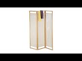 3-teiliger Paravent aus Bambus und Stoff Braun - Weiß - Bambus - Textil - 120 x 170 x 2 cm