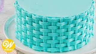 How to Pipe a Buttercream Basketweave Cake Design | Wilton