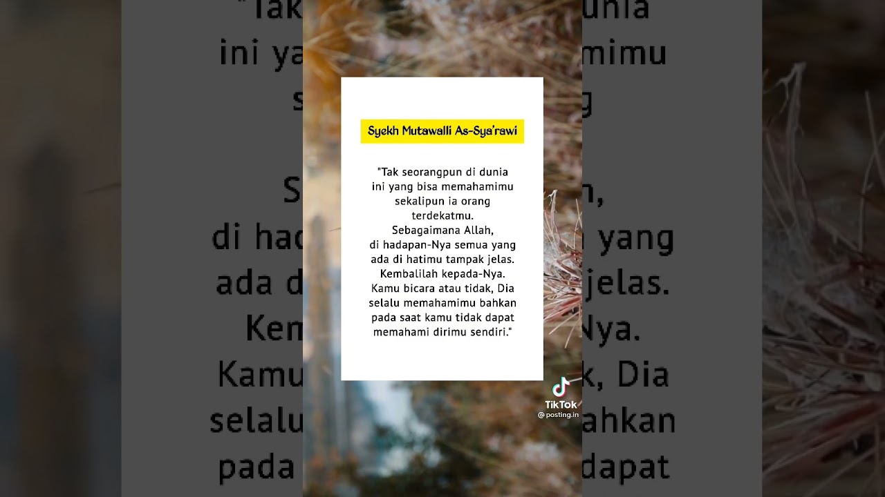 Kata seorang  Syekh Mutawalli As-sya'rawi