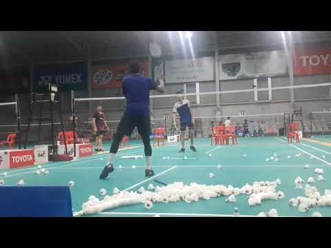 Practice badminton with the coach salim.