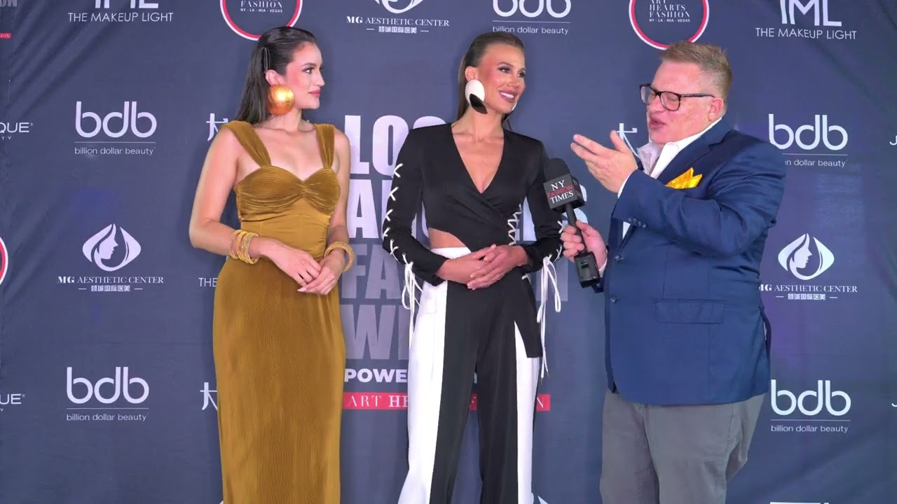 Jacqueline and Eleni walk for Fashion Designer Bfyne at Art Hearts Fashion Los Angeles Fashon Week