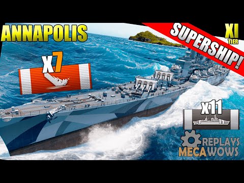 SUPERSHIP Annapolis 7 Kills & 204k Damage | World of Warships Gameplay 4k