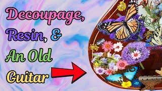 #218 Decoupage & Resin Memorial Guitar @bondcraftor #bondcraftor