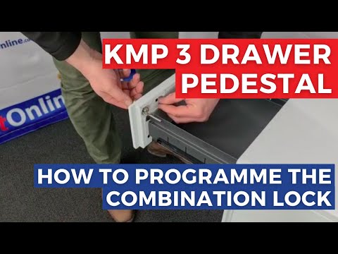 How to set the combination on the KMP Mobile 3 Drawer Pedestal Filing Unit Lockable Cabinet Drawers