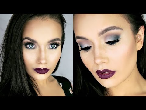Fall Green Smokey Eyes + Berry Lips | Make Up For Ever Artist Palette VOL.4