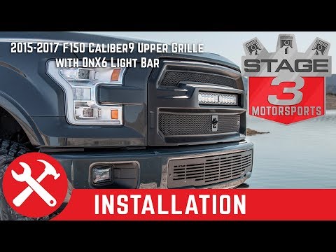 2015-2017 F150 Caliber9 Upper Light Bar Grille with OnX6 Light Bar Install