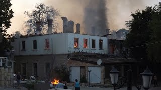 preview picture of video 'Пожар в детском лагере Кранево Болгария  (България).'