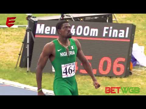 Okezie Chidi Anthony Glided past everyone to win gold in the men's 400m finals. 