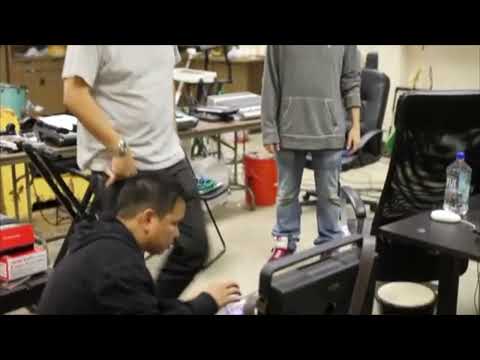 Kid Koala and Dan the Automator at David Choe’s Studio #kidkoala #dantheautomator #davidchoe #music