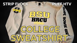 How to Make a Custom College Varsity Sweatshirt! | Layered with Siser Strip Flock & PUFF HTV!