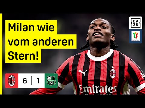 Rossoneri schrauben Sassuolo auseinander: AC Milan - Sassuolo | Coppa Italia | DAZN Highlights