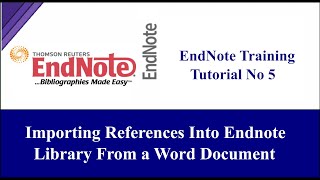 Adding references to EndNote from a Word document | EndNote Tutorial