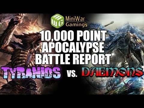 10,000 Points Apocalypse Chaos Daemons vs Tyranids - Warhammer 40k Battle Report