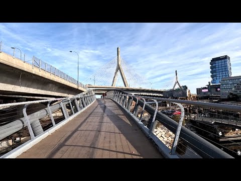 ⁴ᴷ⁶⁰ Walking from North Point Park in Cambridge, MA to Paul Revere Park in Boston, MA