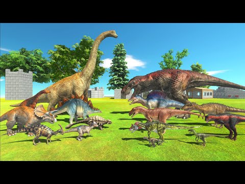 Dinosaurs War - Carnivores vs Herbivores - Who Would Win? | Animal Revolt Battle Simulator