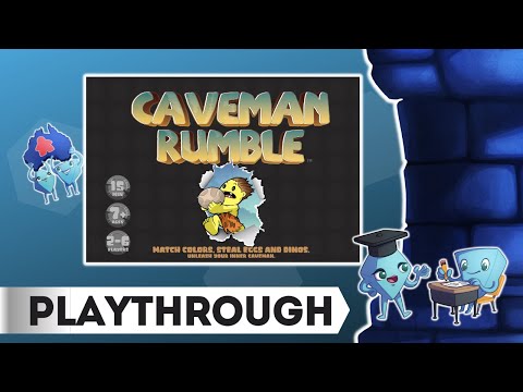 Caveman Rumble -  Board Game, Playthrough with Tarrant and Stella