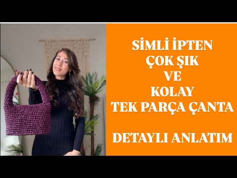 WE MAKE A VERY STYLISH AND EASY KNITTED BAGUETTE BAG FROM GLITTERED YARN / easy crochet bag for b...