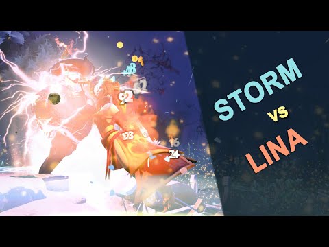 Storm Spirit vs Lina - The Definitive Kill Lane at 6 | Raw Gameplay | Dota 2