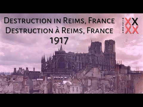 Destruction in Reims. France. 1917. World War I